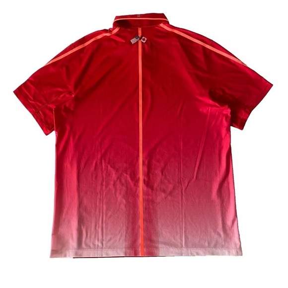 Nike Tiger Woods Collection TW Glow Polo Golf Shirt XL Canada/USA Flag Dri-Fit - Picture 2 of 11